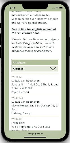 magic-piano.ch - Notenrollen