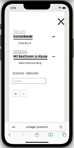 magic-piano.ch - Navigation