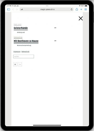magic-piano.ch - Navigation