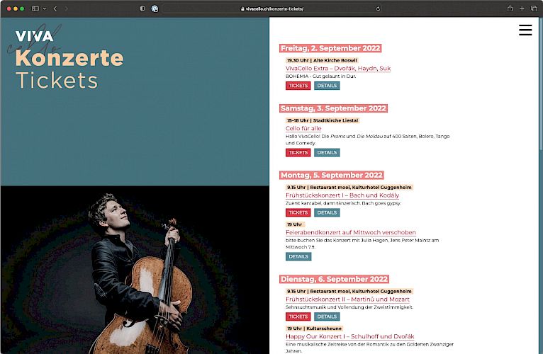 Tickets/Informationen vivacello.ch